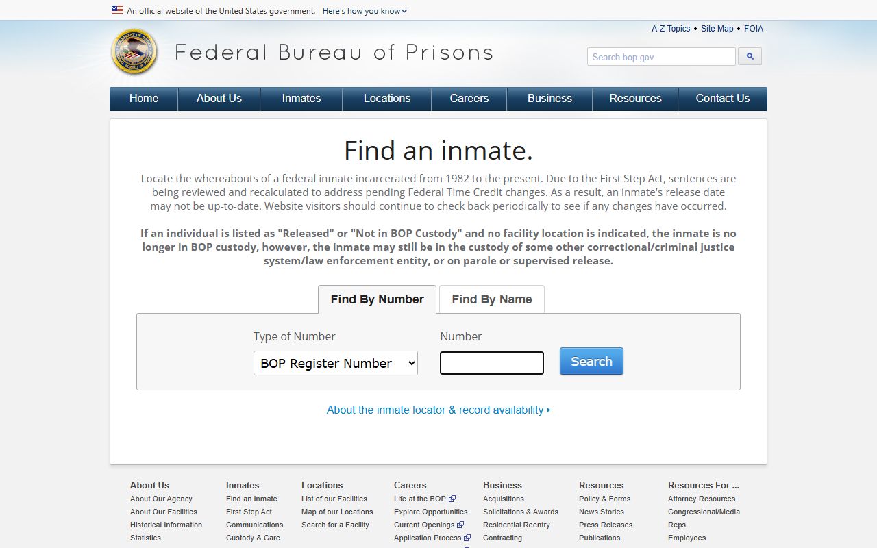 Brown County Clerk records and separate federal inmate locator