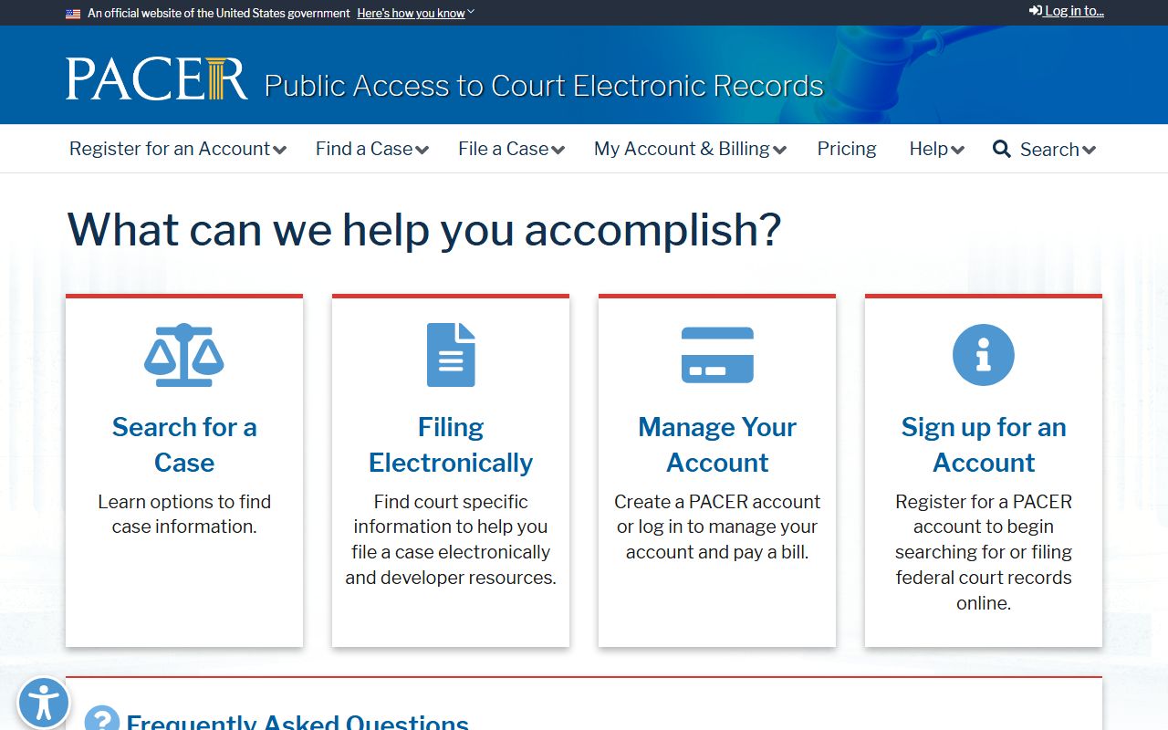 Brown County court charges after arrest PACER federal case search source