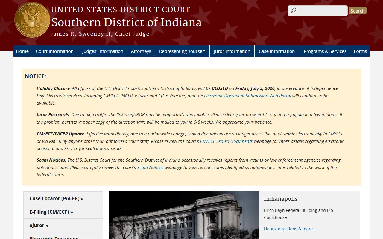 Brown County Circuit Court records and Southern District of Indiana federal court
