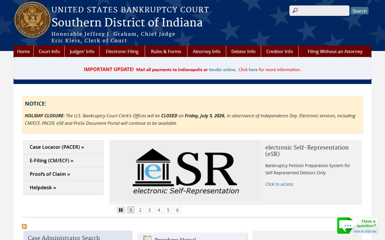 Brown County court records and Southern District of Indiana bankruptcy court
