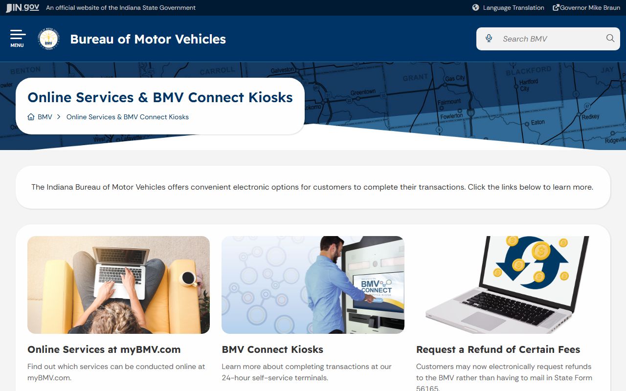Brown County traffic court records and Indiana BMV online services